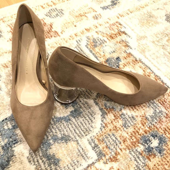 💕ZARA Womens Collection Suede Pointed Toe with Clear Rounded Heel - Picture 3 of 4